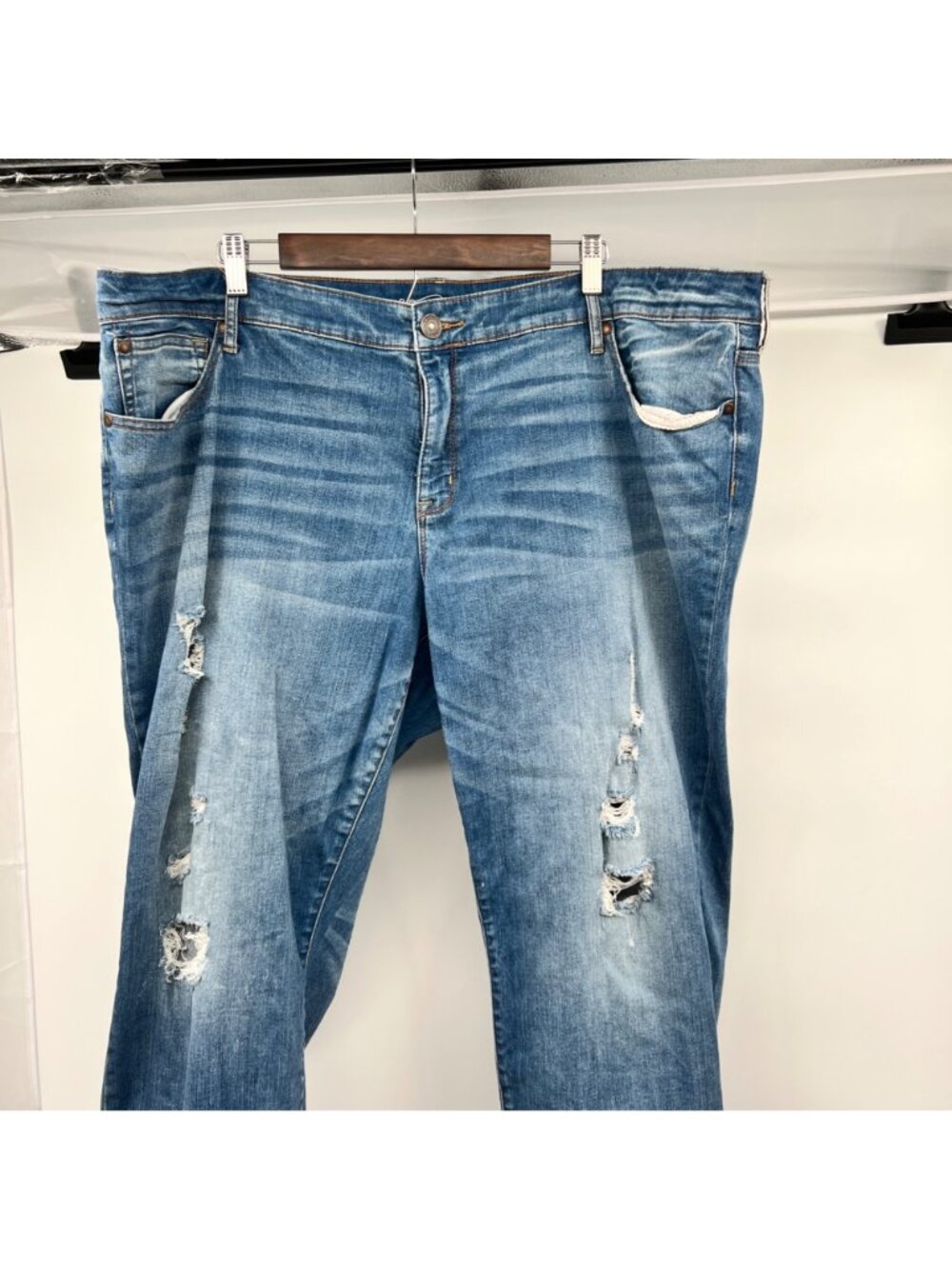 Boutique Womens Ankle Jeans Distressed High Rise Blue Size 22W - Picture 2 of 8